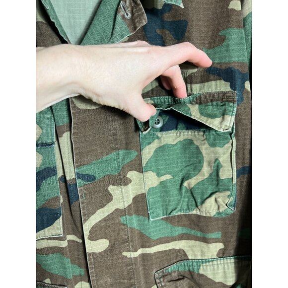 US Military BDU Uniform Coat Woodland Camo Combat Cotton 80s Surplus Men M-Short - Picture 5 of 8